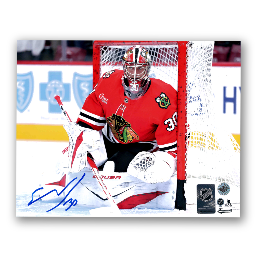 Spencer Knight Autographed Chicago Black Hawks Home Horizontal 8x10 Photo