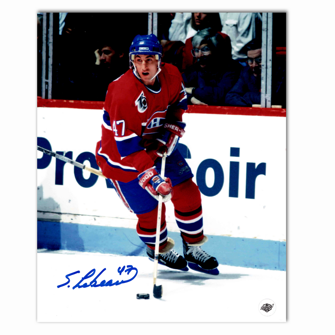 Stephane Lebeau Autographed Montreal Canadiens Home 8x10 Photo