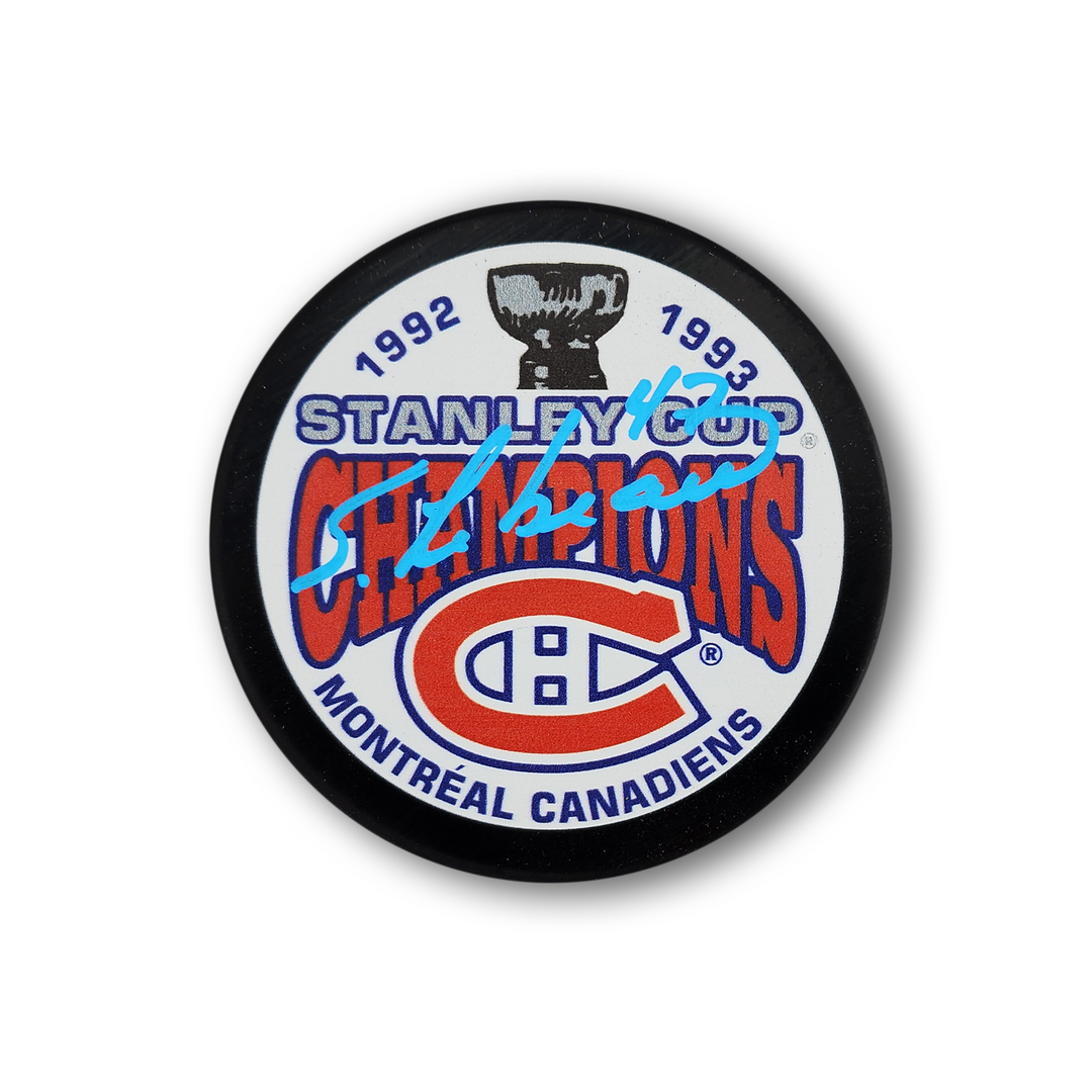 Stephan Lebeau Autographed Montreal Canadiens 1993 Stanley Cup Hockey Puck