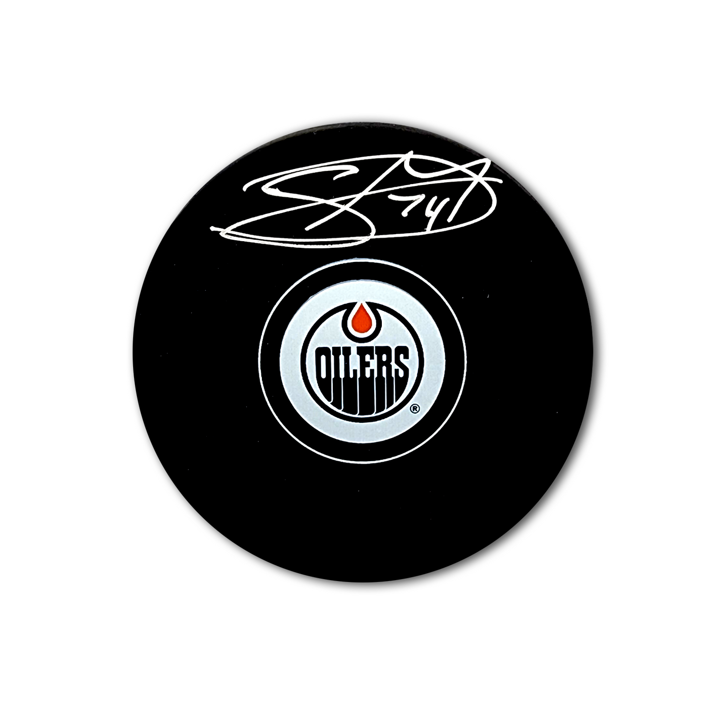 Stuart Skinner Edmonton Oilers Autographed Hockey Puck