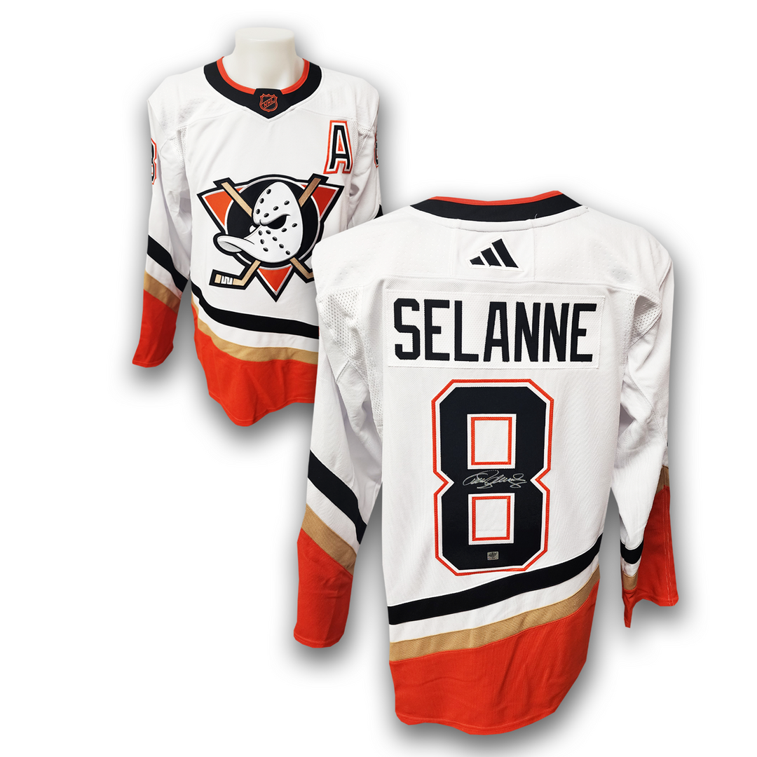 Teemu Selanne Autographed Anaheim Ducks Reverse Retro 2.0 Adidas Jersey