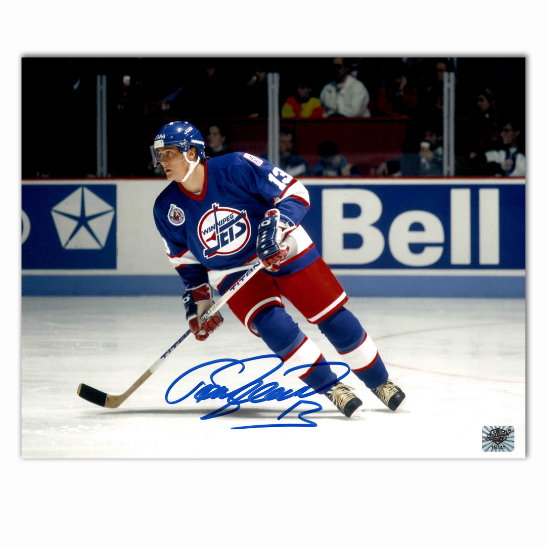 Teemu Selanne Autographed Winnipeg Jets Blue 8x10 Horizontal Photo