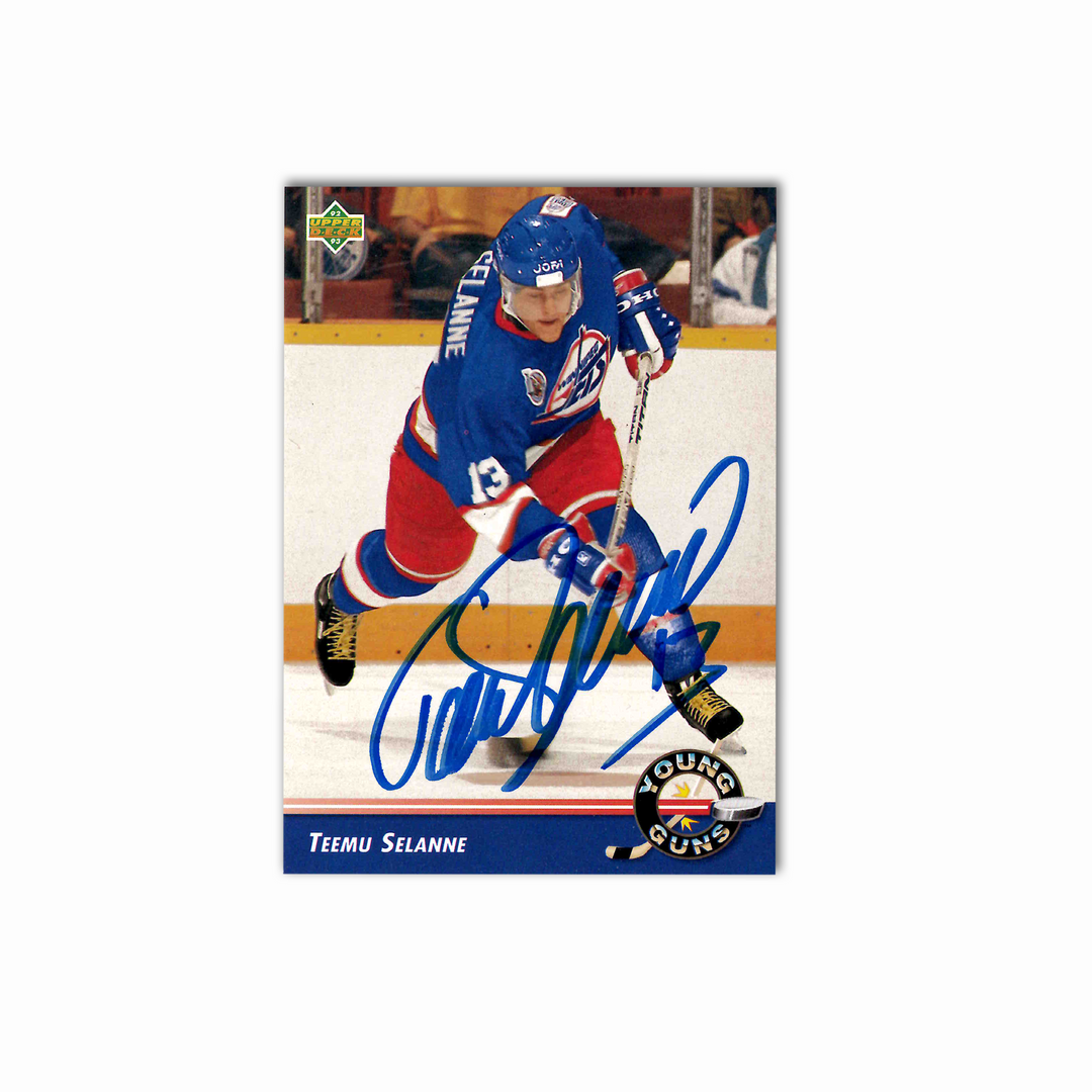 Teemu Selanne Autographed Winnipeg Jets Young Guns Hockey Card