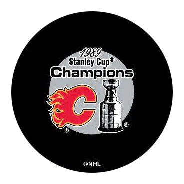 Pre-Order - Theo Fleury Autographed Calgary Flames 1989 Stanley Cup Hockey Puck