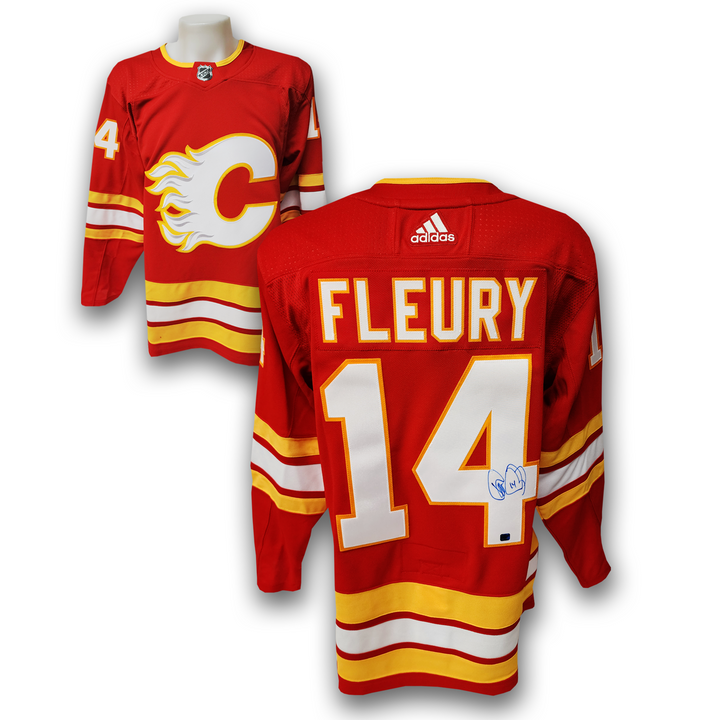 Theo Fleury Calgary Autographed Home Adidas Jersey