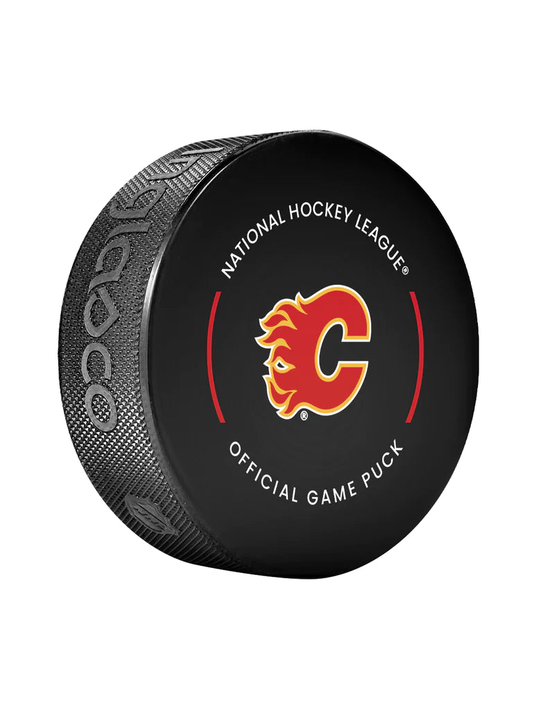Pre-Order - Theo Fleury Autographed Calgary Flames Official Hockey Puck