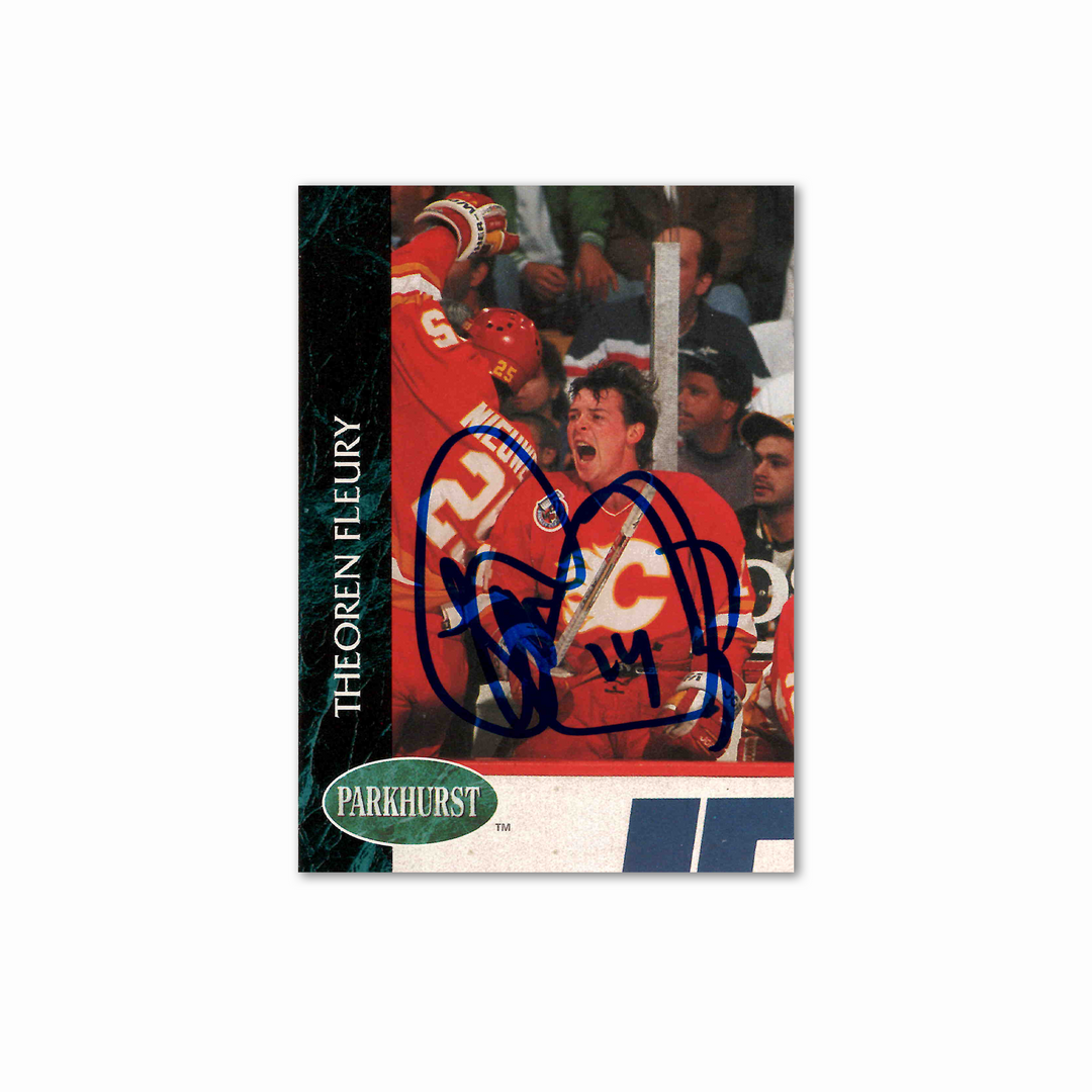 Theo Fleury Autographed Calgary Flames Parkhurst 