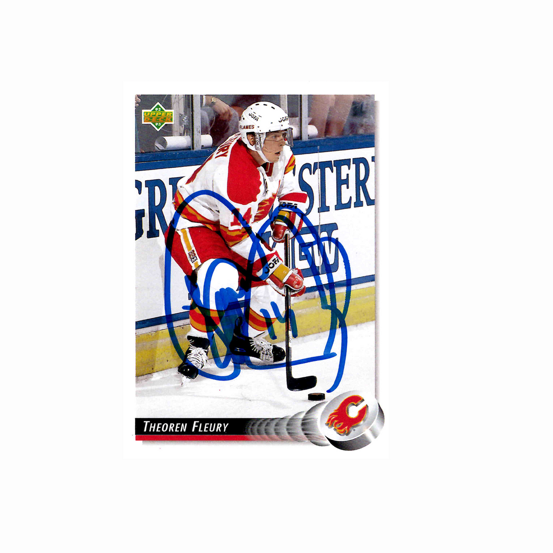 Theo Fleury Autographed Calgary Flames UDA 