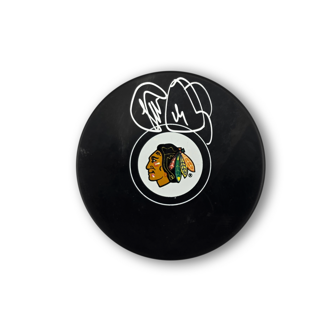 Theo Fleury Autographed Chicago Black Hawks Hockey Puck