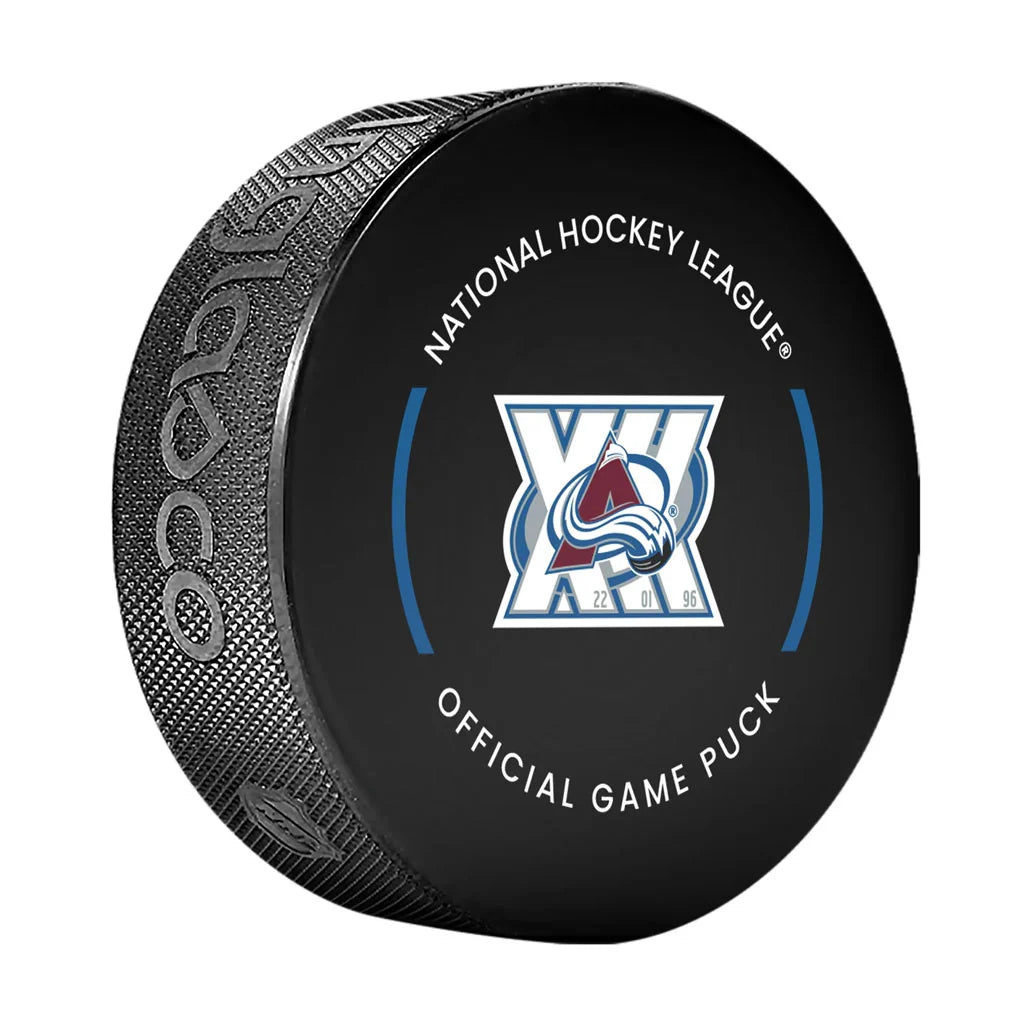 Pre-Order - Theo Fleury Autographed Colorado Avalanche 30th Year Official Hockey Puck