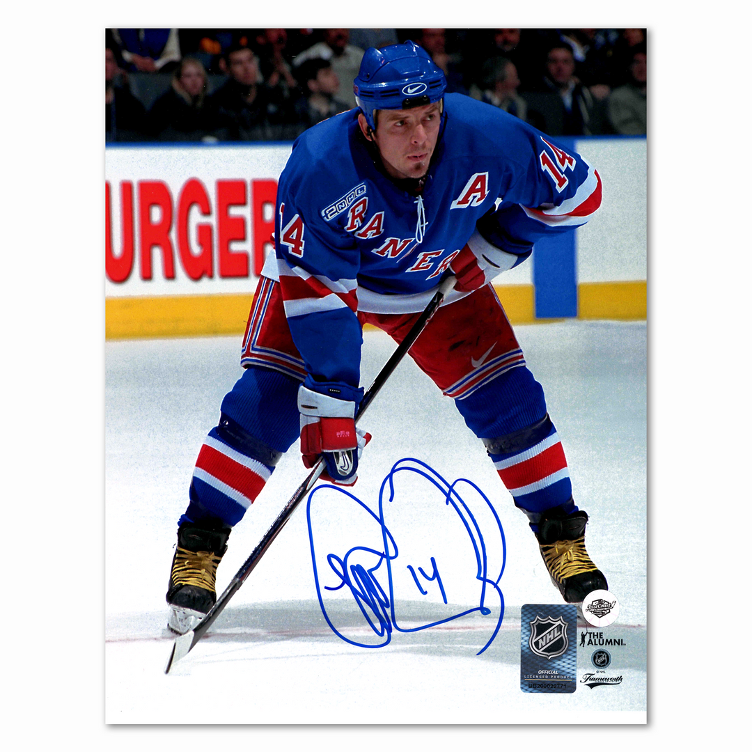 Theo Fleury Autographed New York Rangers Home 8x10 Photo