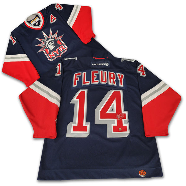 Theo Fleury New York Rangers Autographed Blue Liberty Jersey East Coast Sports Collectibles