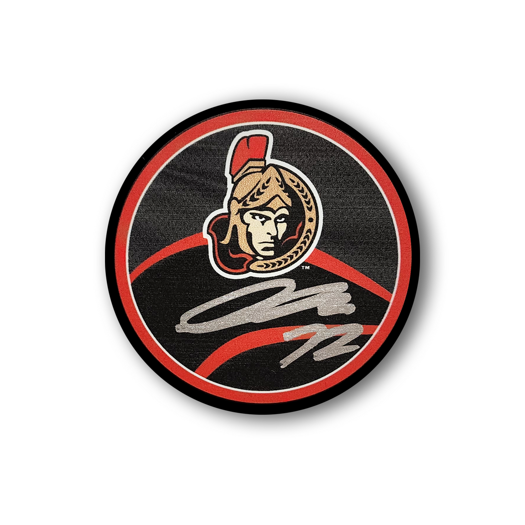 Thomas Chabot Ottawa Senators Autographed Reverse Retro 2.0 Hockey Puck