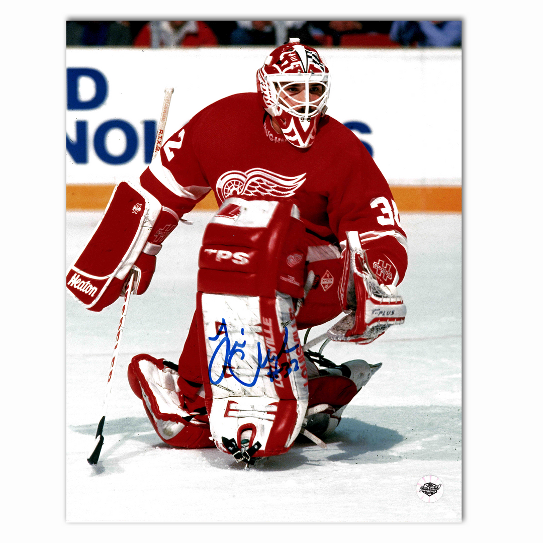 Tim Cheveldae Autographed Detroit Red Wings Home 8x10 Photo