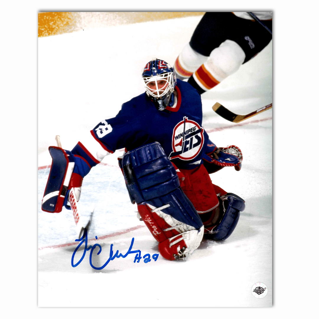 Tim Cheveldae Autographed Winnipeg Jets Home 8x10 Photo