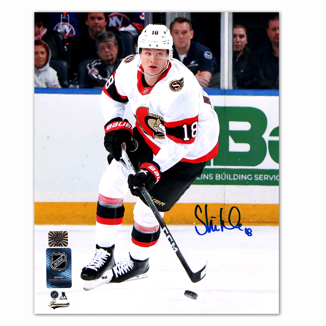 Tim Stutzle Autographed Ottawa Senators Away 8x10 Photo