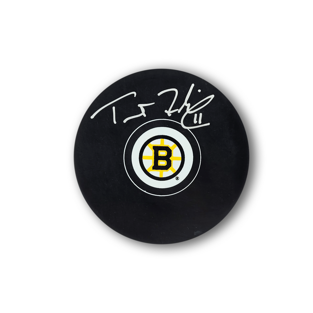 Trent Frederic Autographed Boston Bruins Hockey Puck