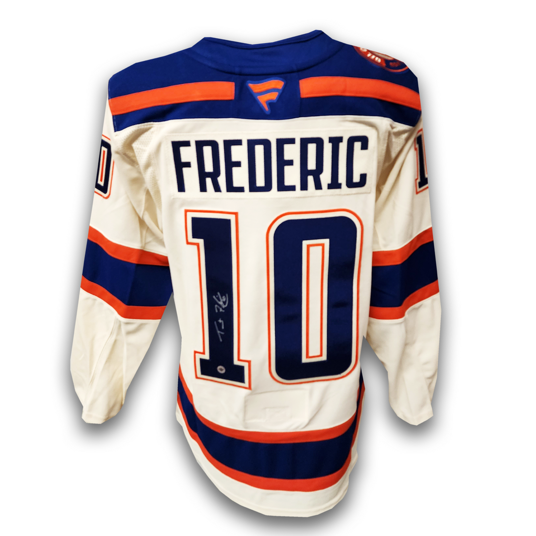 Trent Frederic Autographed Edmonton Oilers Alternate Fanatics Premium Jersey
