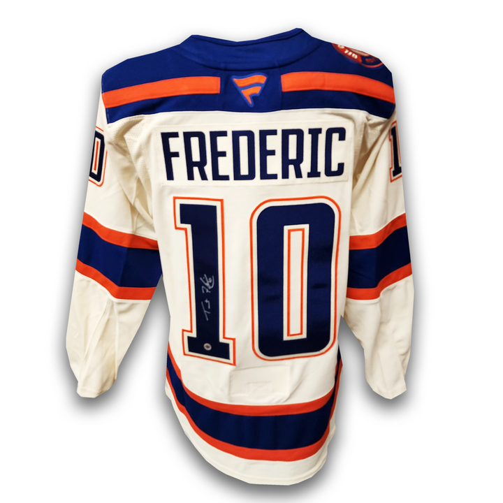 Trent Frederic Autographed Edmonton Oilers Alternate Fanatics Premium Jersey