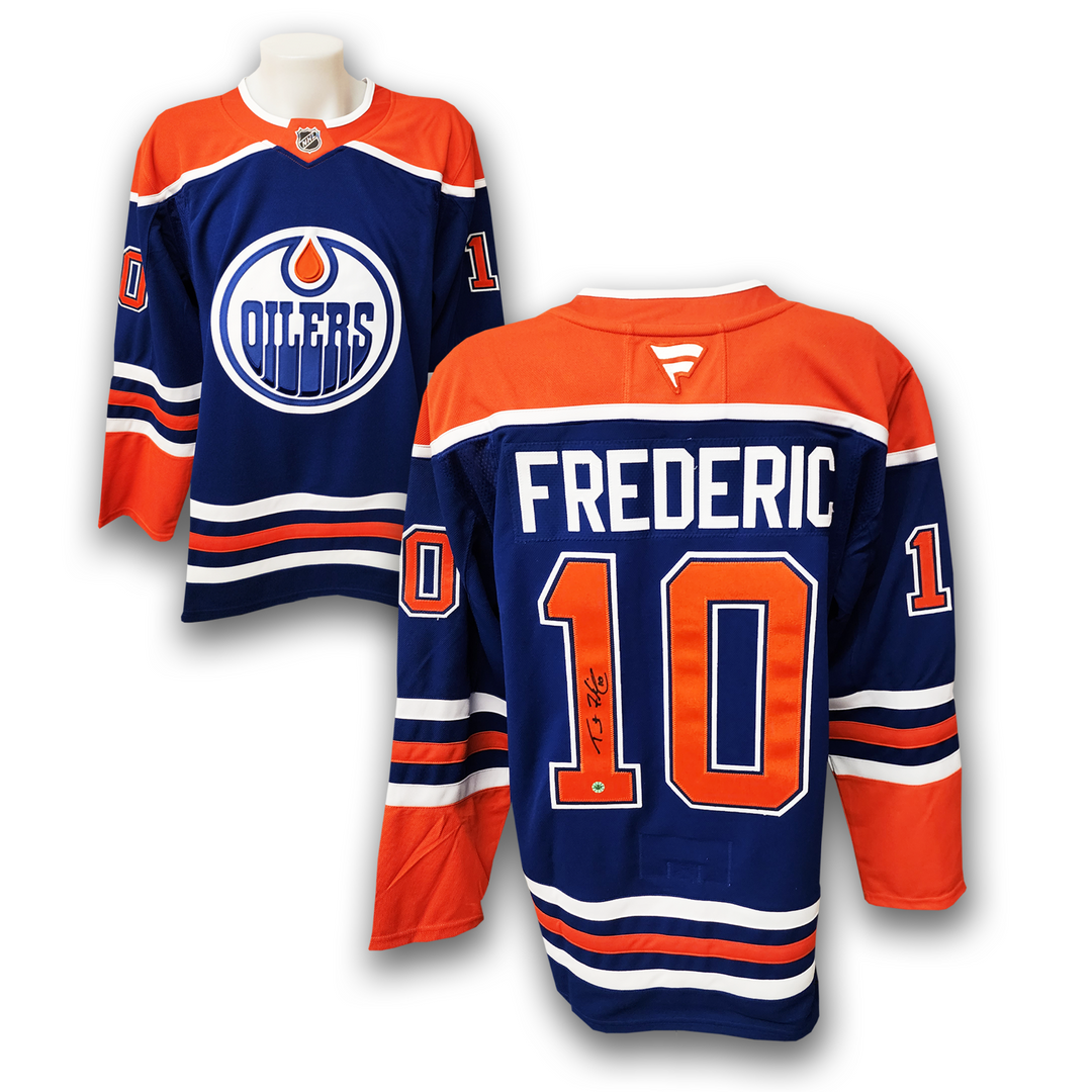 Trent Frederic Autographed Edmonton Oilers Home Premium Jersey