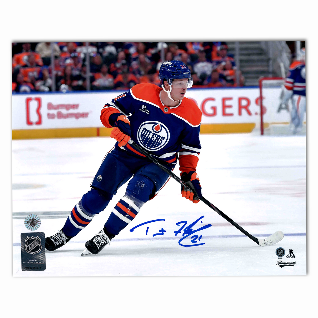 Trent Frederic Autographed Edmonton Oilers Home 8x10 Horizontal Photo