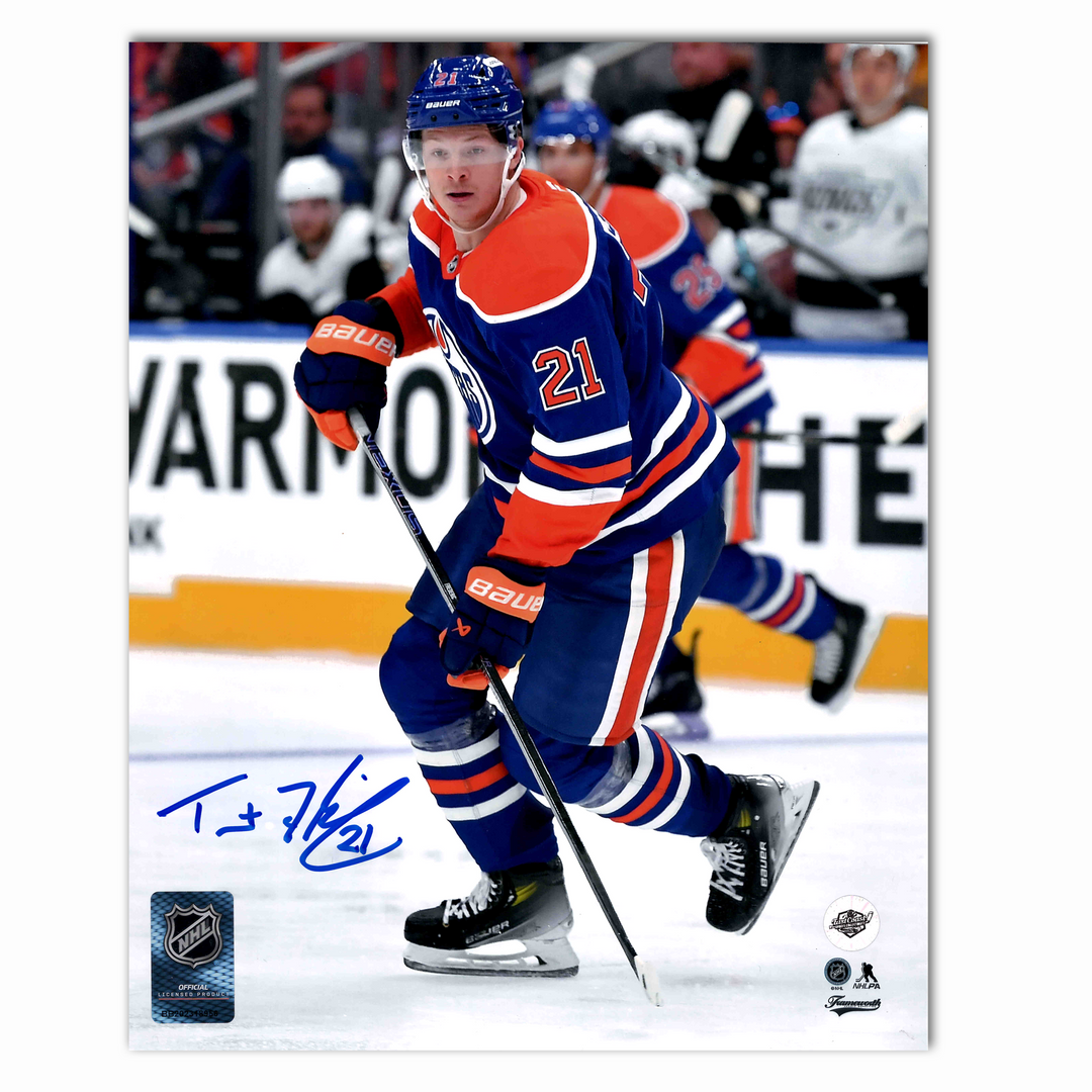 Trent Frederic Autographed Edmonton Oilers Home 8x10 Photo