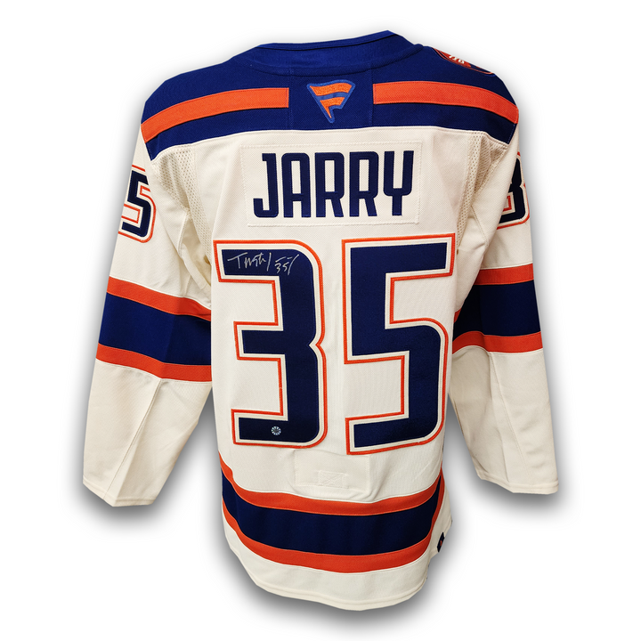 Tristan Jarry Autographed Edmonton Oilers Alternate Fanatics Premium Jersey