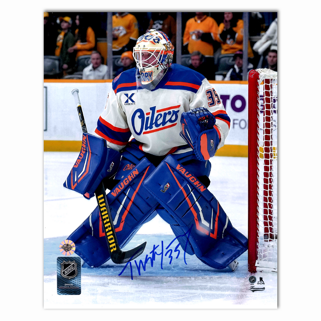 Tristan Jarry Autographed Edmonton Oilers Alternate 8x10 Photo