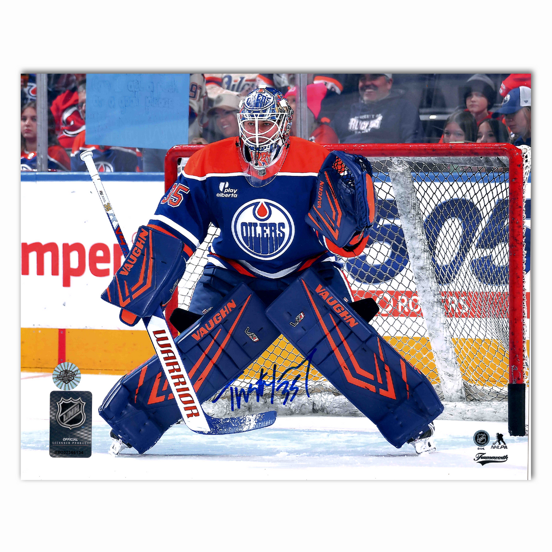 Tristan Jarry Autographed Edmonton Oilers Home Horizontal 8x10 Photo