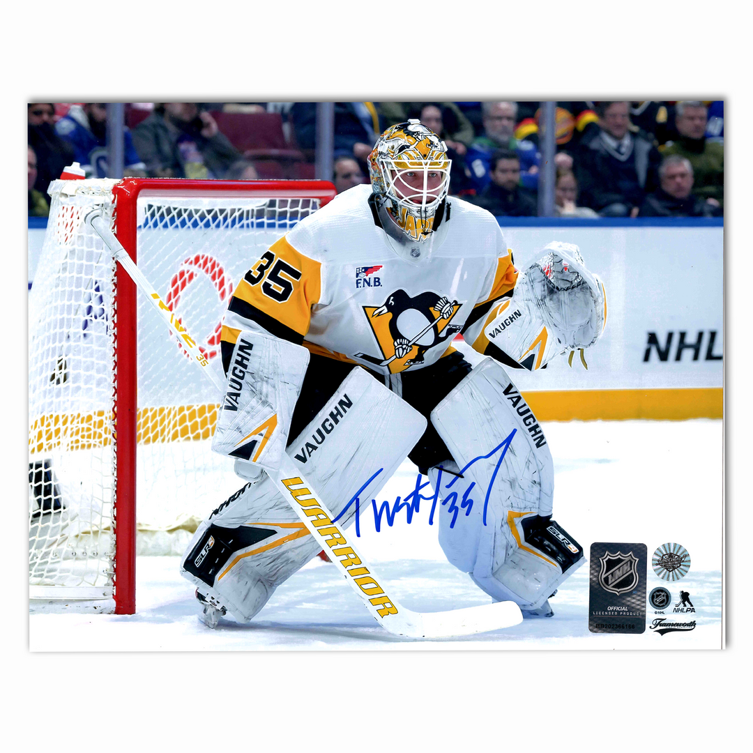 Tristan Jarry Autographed Pittsburgh Penguins Away Horizontal 8x10 Photo