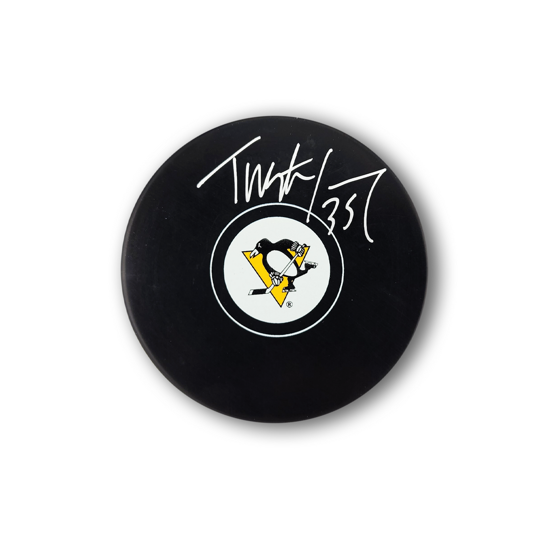 Tristan Jarry Autographed Pittsburgh Penguins Hockey Puck