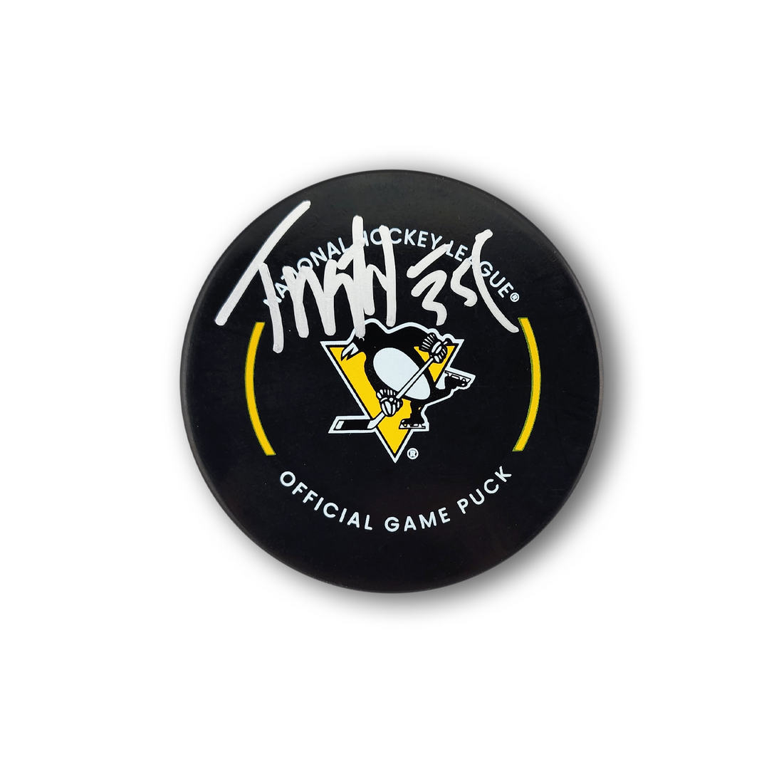 Tristan Jarry Autographed Pittsburgh Penguins Official Hockey Puck