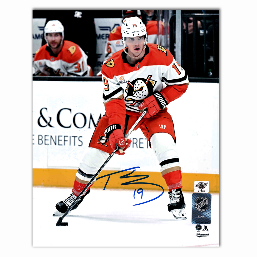 Troy Terry Autographed Anaheim Ducks Away 8x10 Photo (Current)