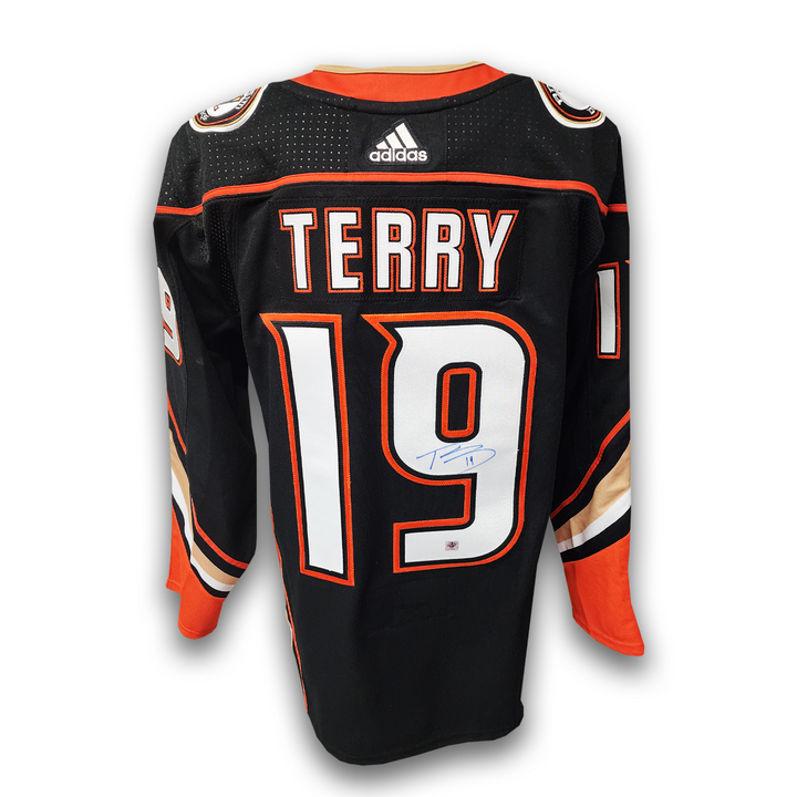 Troy Terry Autographed Anaheim Ducks Home Adidas Jersey