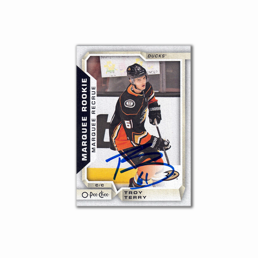 2018-19 OPC Marquee Rookies #545 TROY TERRY Autographed Rookie Card