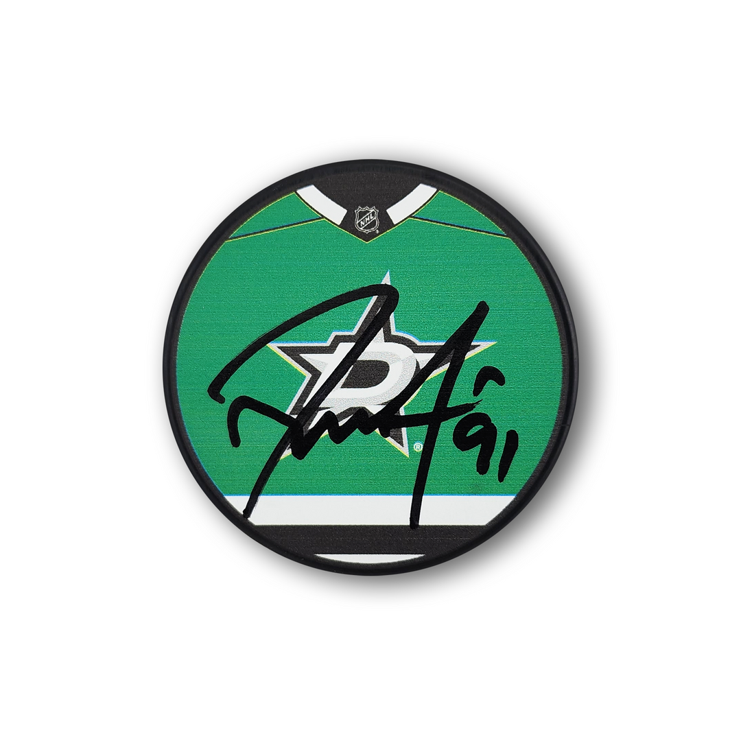 Tyler Seguin Autographed Dallas Stars Jersey Design Hockey Puck