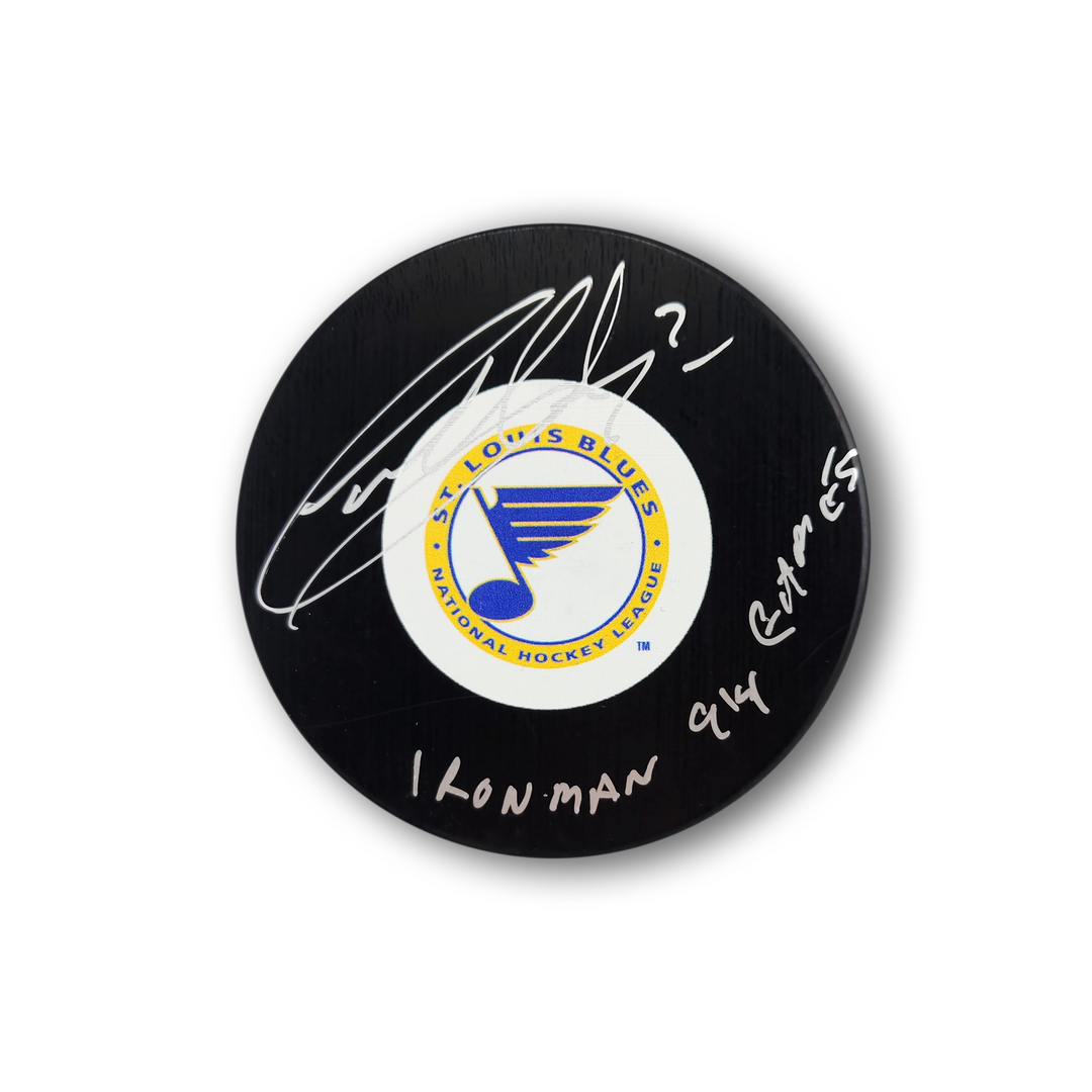 Garry Unger Autographed St. Louis Blues Hockey Puck Inscribed