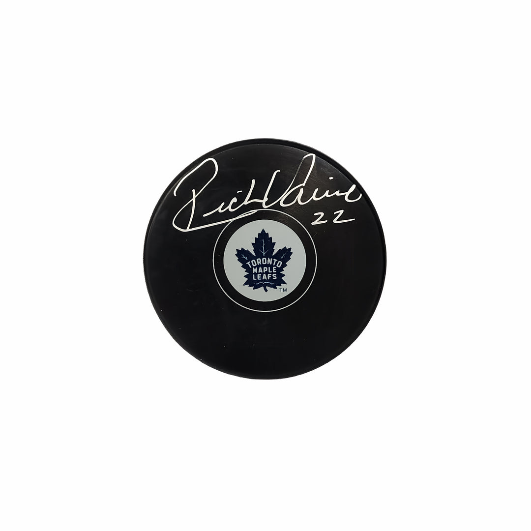 Rick Vaive Autographed Toronto Maple Leafs Hockey Puck