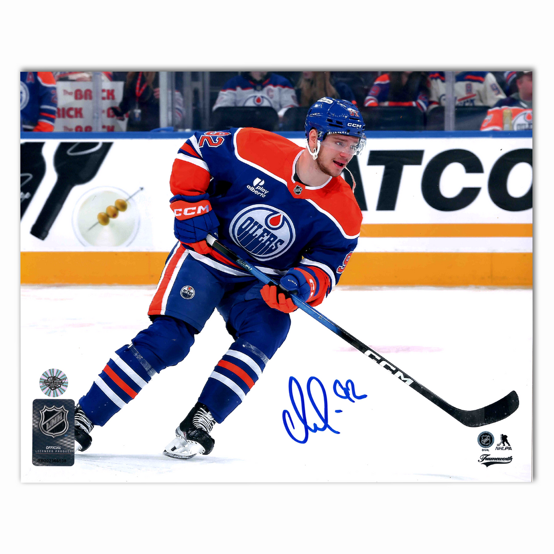 Vasily Podkolzin Autographed Edmonton Oilers Home Horizontal 8x10 Photo