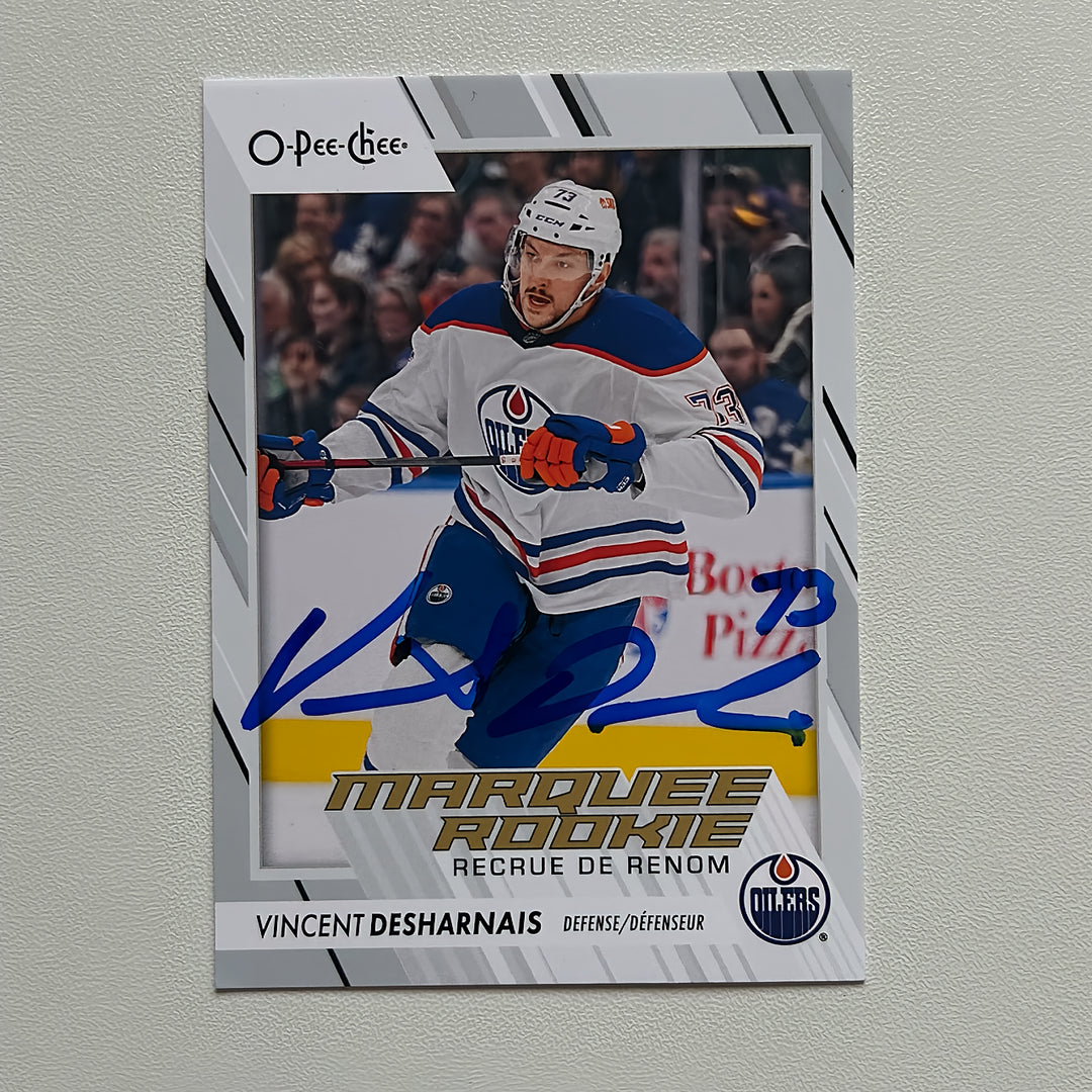 2023-24 OPC Marquee #544 VINCENT DESHARNAIS Autographed Rookie Card