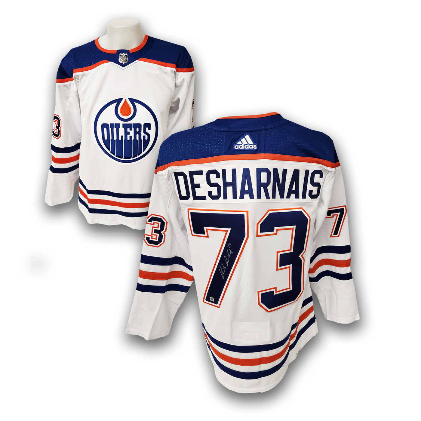Vincent Desharnais Autographed Edmonton Oilers Away Adidas Jersey