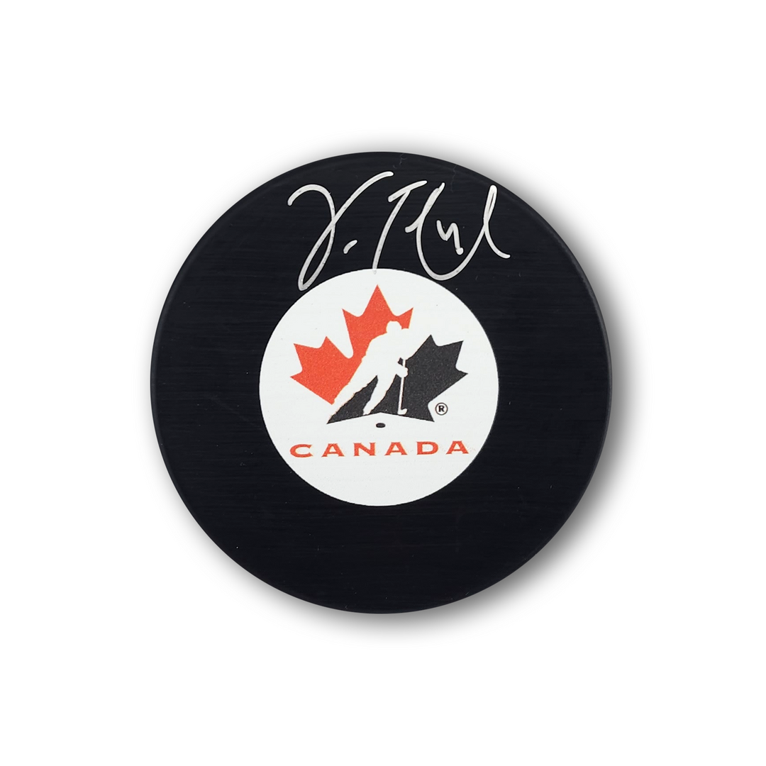 Vincent Lecavalier Autographed Team Canada Hockey Puck