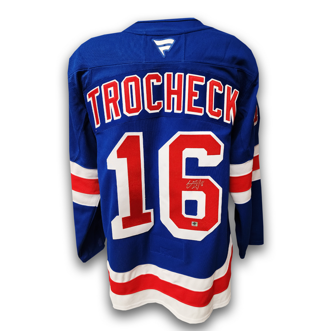 Vincent Trocheck Autographed New York Rangers Fanatics Premium Jersey