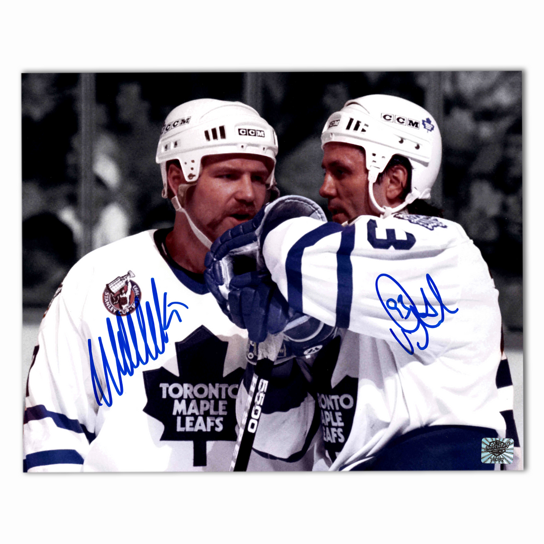 Doug Gilmour and Wendel Clark Autographed Toronto Maple Leafs 8x10 Photo