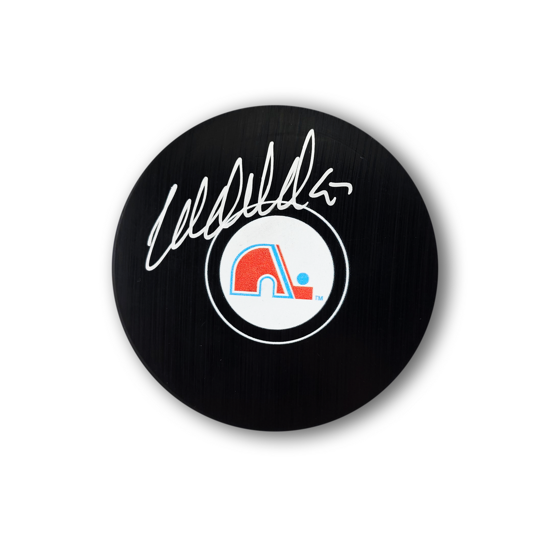 Wendel Clark Autographed Quebec Nordiques Hockey Puck