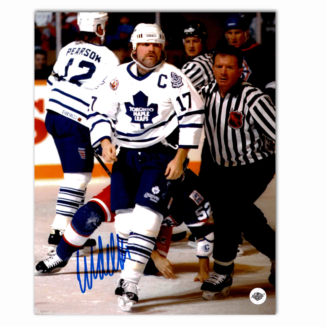 Wendel Clark Autographed Toronto Maple Leafs Being Pulled Away 8x10 Photo
