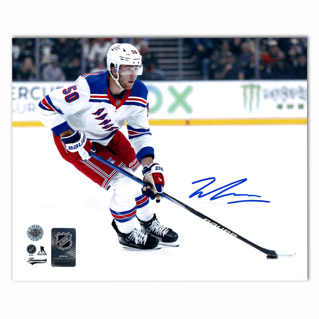 Will Cuylle Autographed New York Rangers Away Horizontal 8x10 Photo