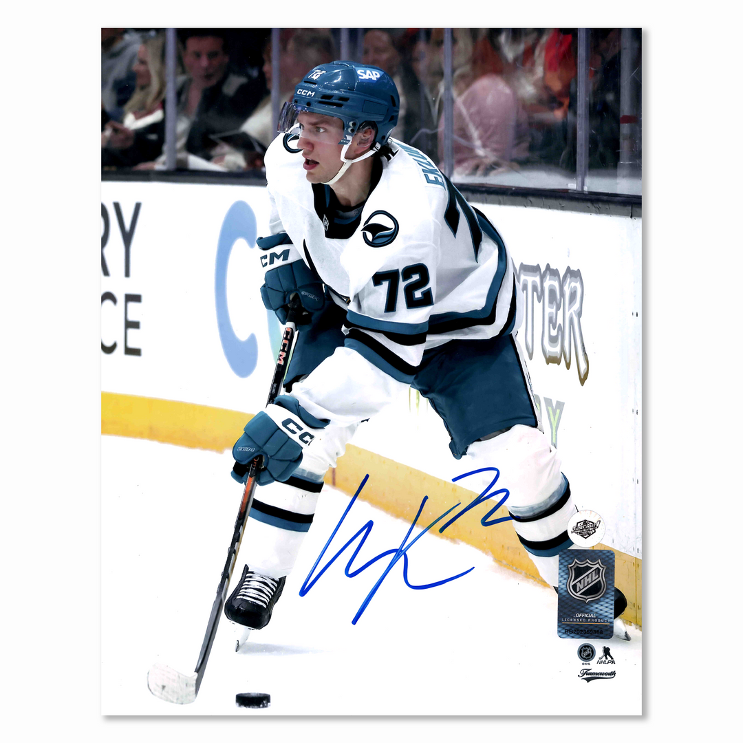 William Eklund Autographed San Jose Sharks Away 8x10 Photo
