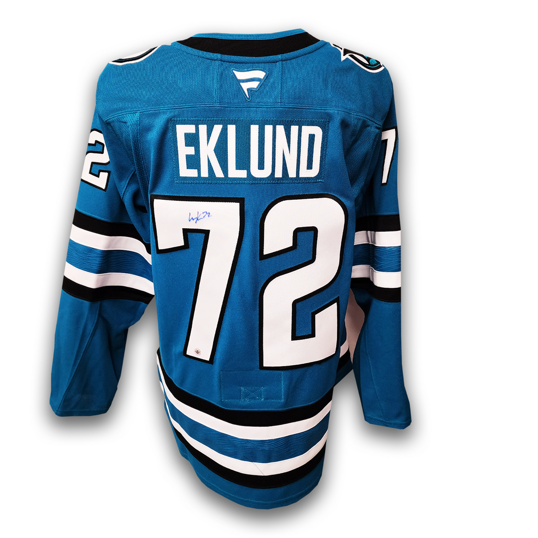 William Eklund Autographed San Jose Sharks Fanatics Premium Jersey