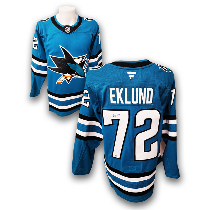 William Eklund Autographed San Jose Sharks Fanatics Premium Jersey